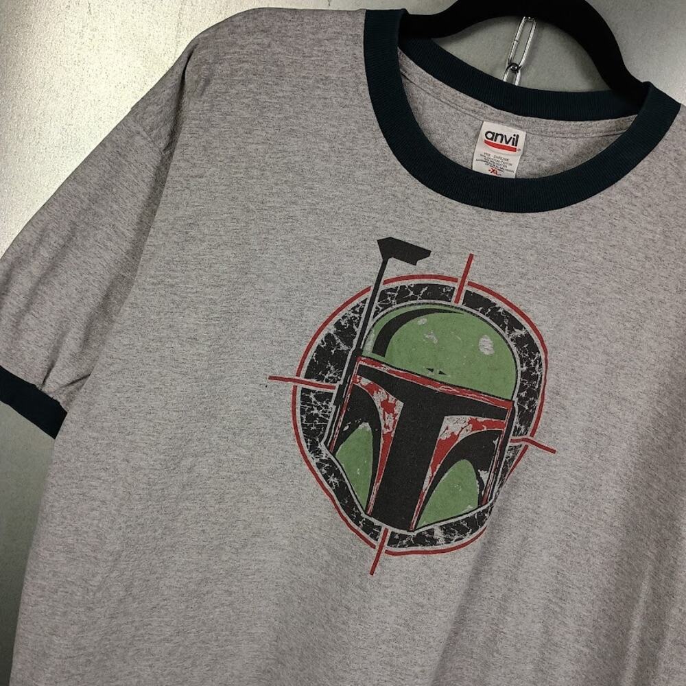 Star Wars Boba Fett Bounty Hunter Vintage Ringer T-shirt XL Y2K Movie TV Promo